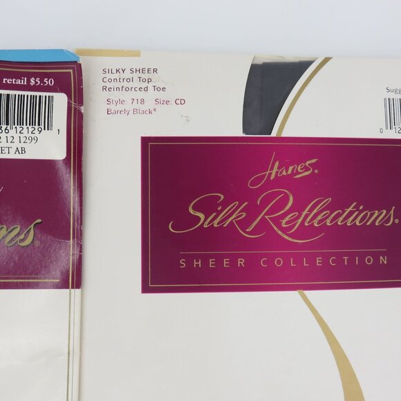 Vintage Hanes Lot of 9 Pantyhose Varied Sizes and Colors 1990s 2000s NEW Unused - Picture 5 of 16